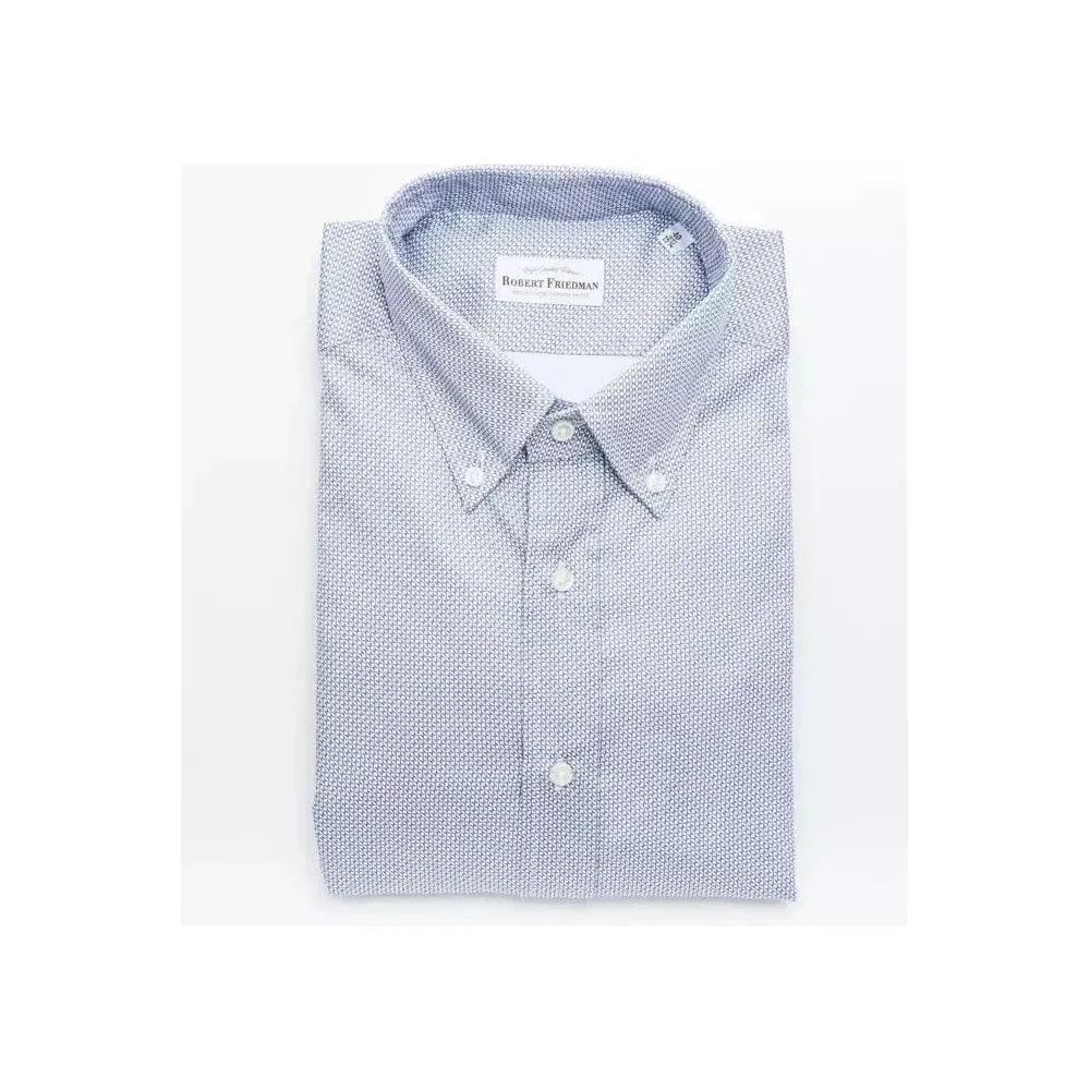 Robert Friedman Light Blue Cotton Men Shirt