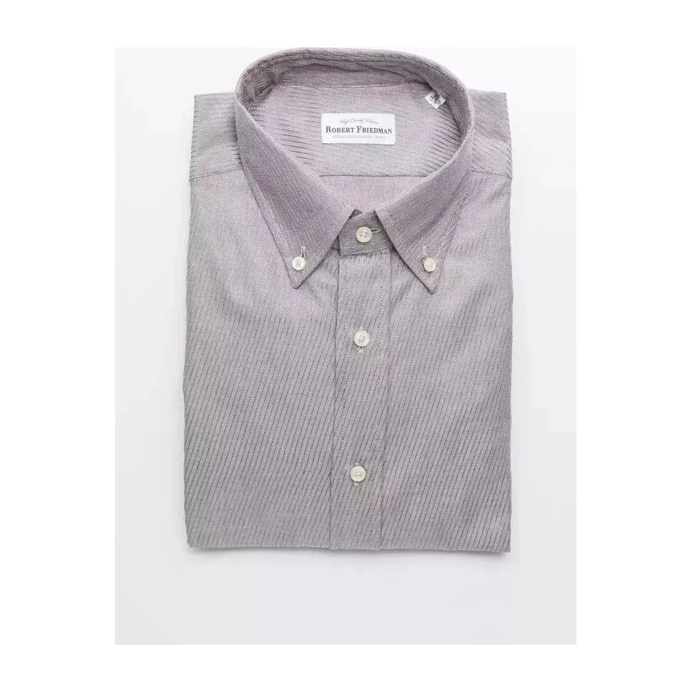 Robert Friedman Beige Cotton Men's Shirt RO-20453-M
