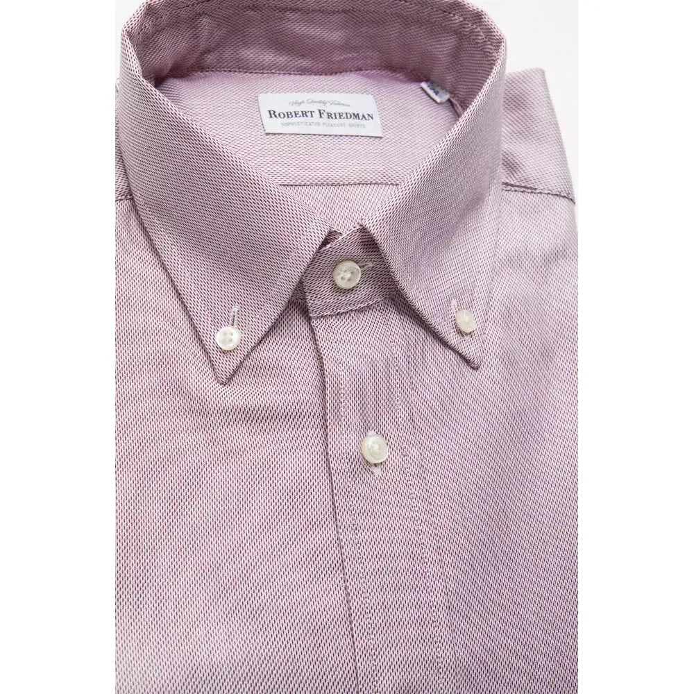 Robert Friedman Red Cotton Men Shirt RO-20475-M