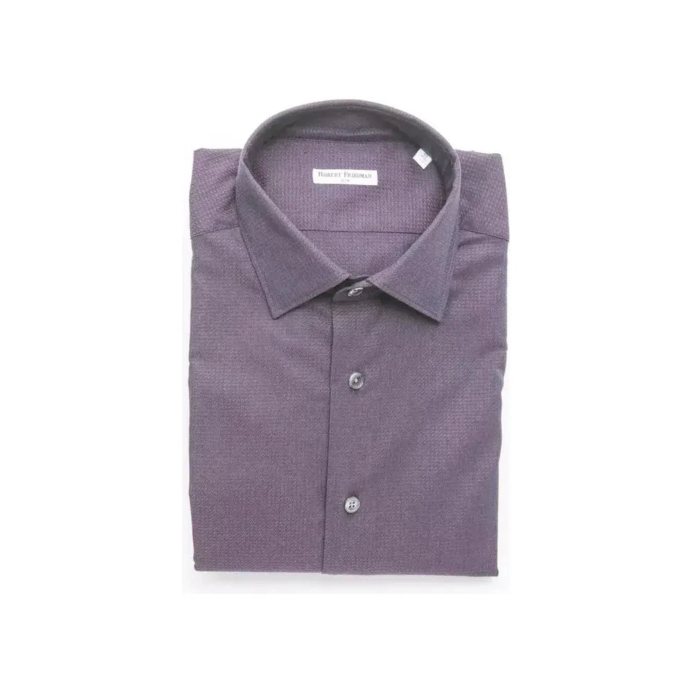 Robert Friedman Burgundy Cotton Men Shirt RO-20385-M