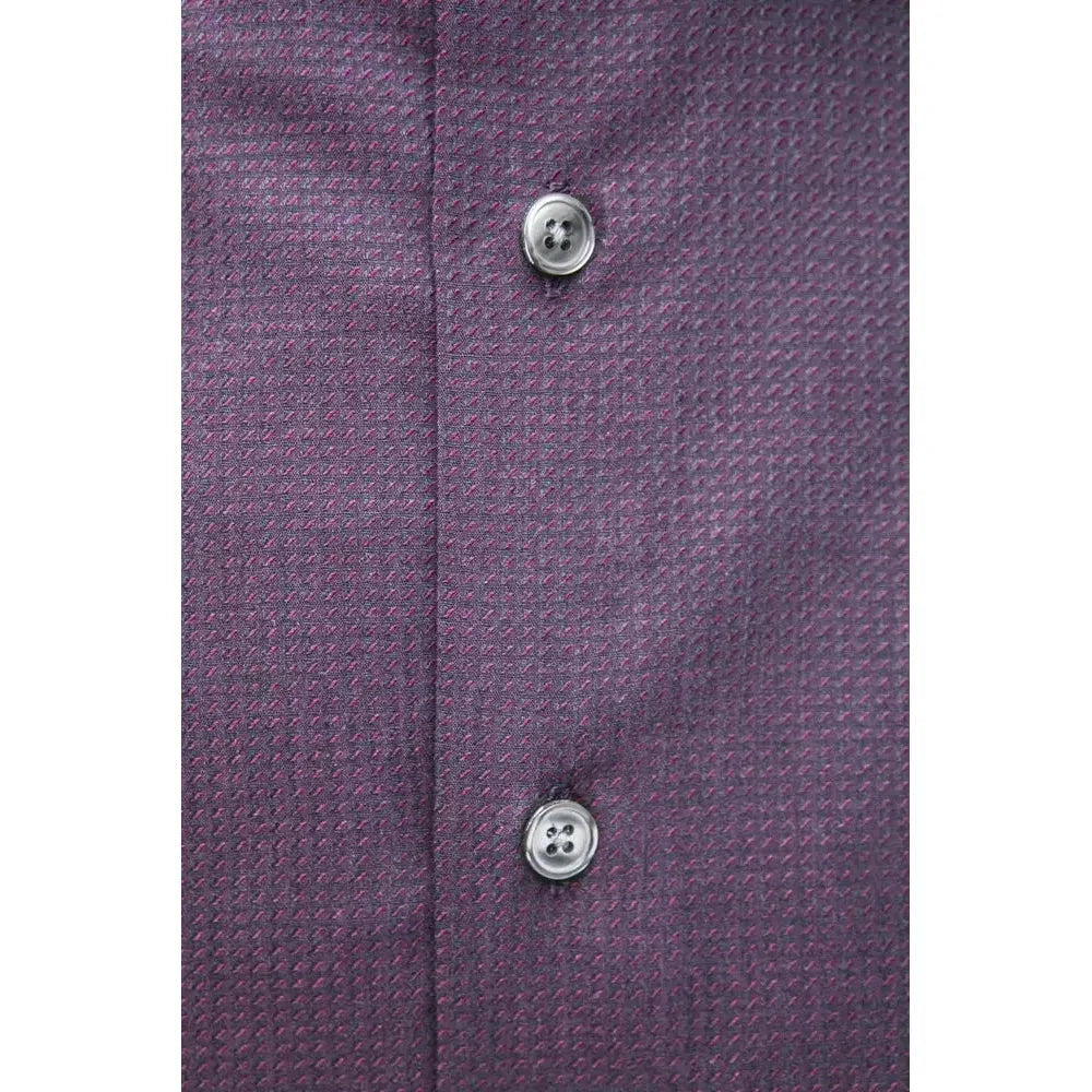 Robert Friedman Burgundy Cotton Men Shirt RO-20385-M