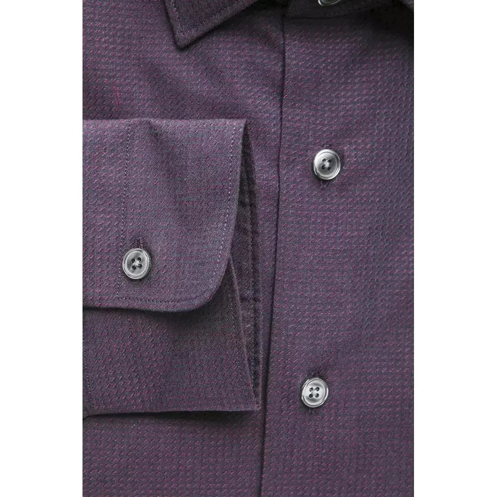 Robert Friedman Burgundy Cotton Men Shirt RO-20385-M