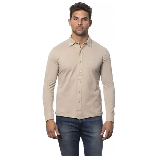 Verri Beige Cotton Men Shirt VE-18291-XXL