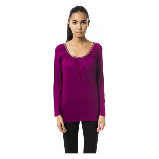 BYBLOS Purple Viscose Women Top BY-17697-IT42|M