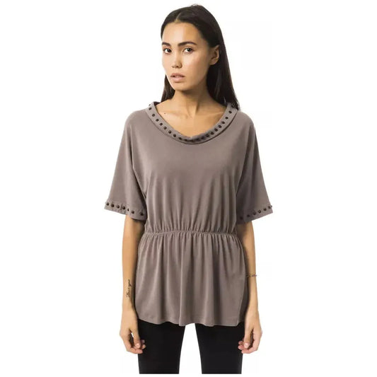 BYBLOS Gray Polyester Women T-Shirt BY-17696-IT42|M