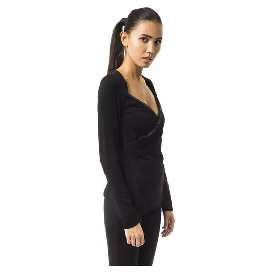 BYBLOS Black Viscose Women Top BY-17692-XS