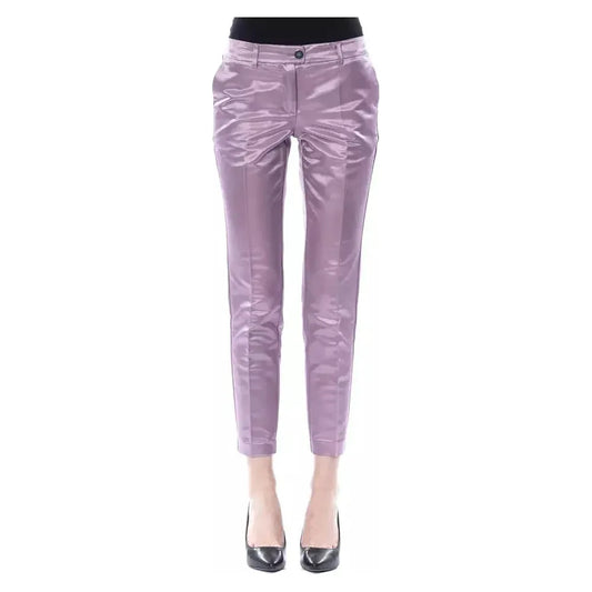 BYBLOS Purple Cotton Women Pants BY-17646-IT44|L