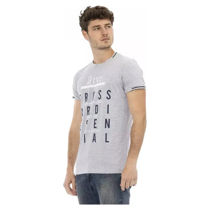 Trussardi Action Gray Cotton Men T-Shirt