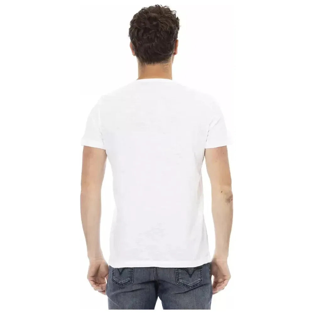 Trussardi Action White Cotton Men T-Shirt TR-22723-XL