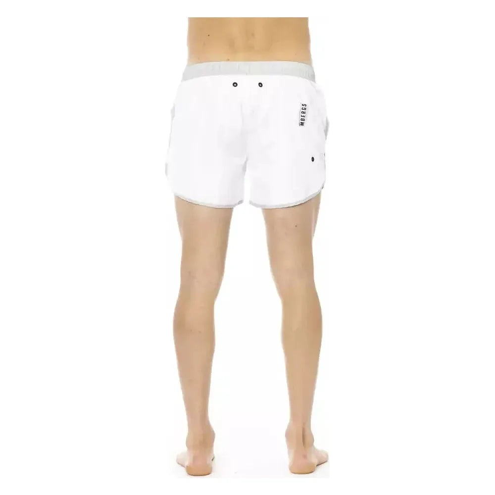 Bikkembergs White Polyester Men Swim Short BI-22661-S