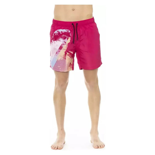 Bikkembergs Fuchsia Polyester Men Swim Short BI-22657-S
