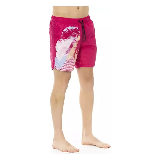 Bikkembergs Fuchsia Polyester Men Swim Short BI-22657-S