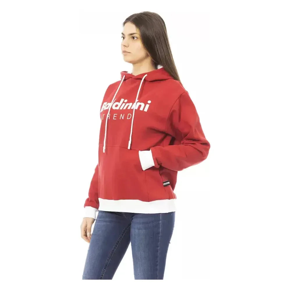 Baldinini Trend Red Cotton Sweatshirt