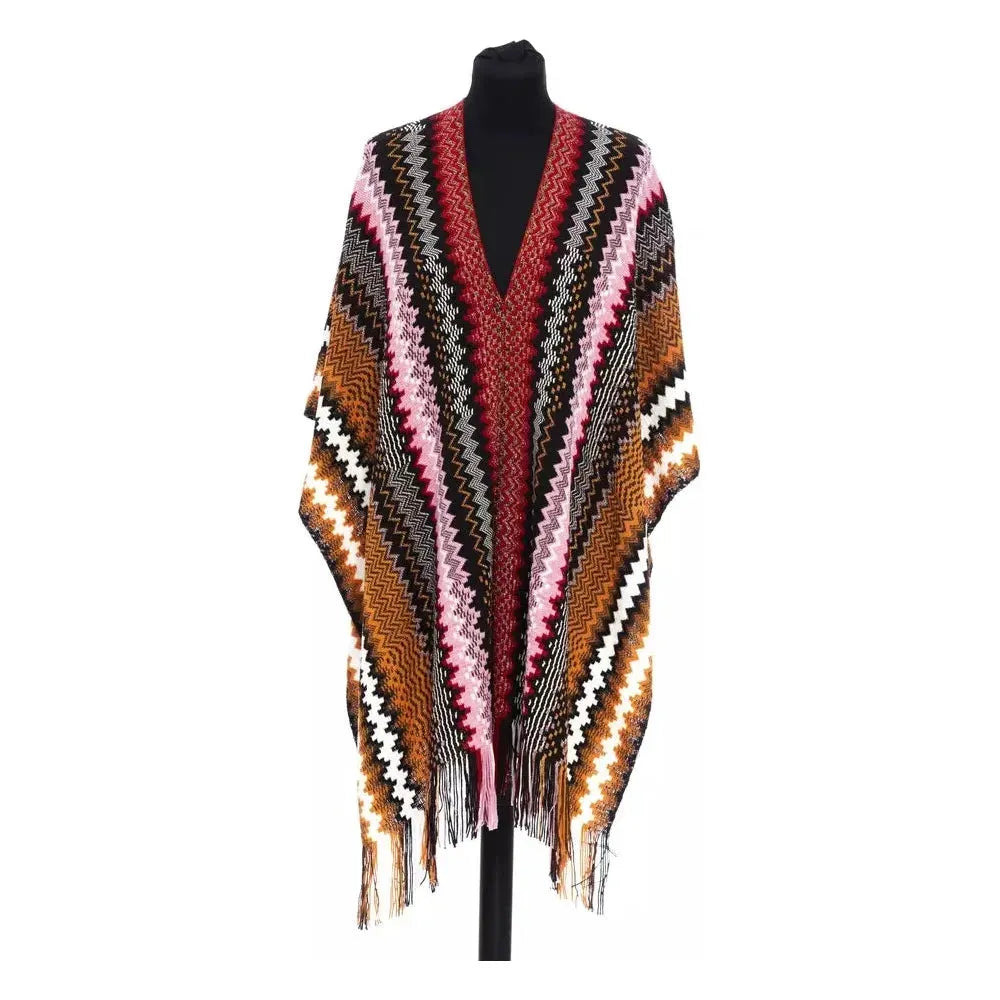 بونشو نسائي من الصوف متعدد الألوان من Missoni