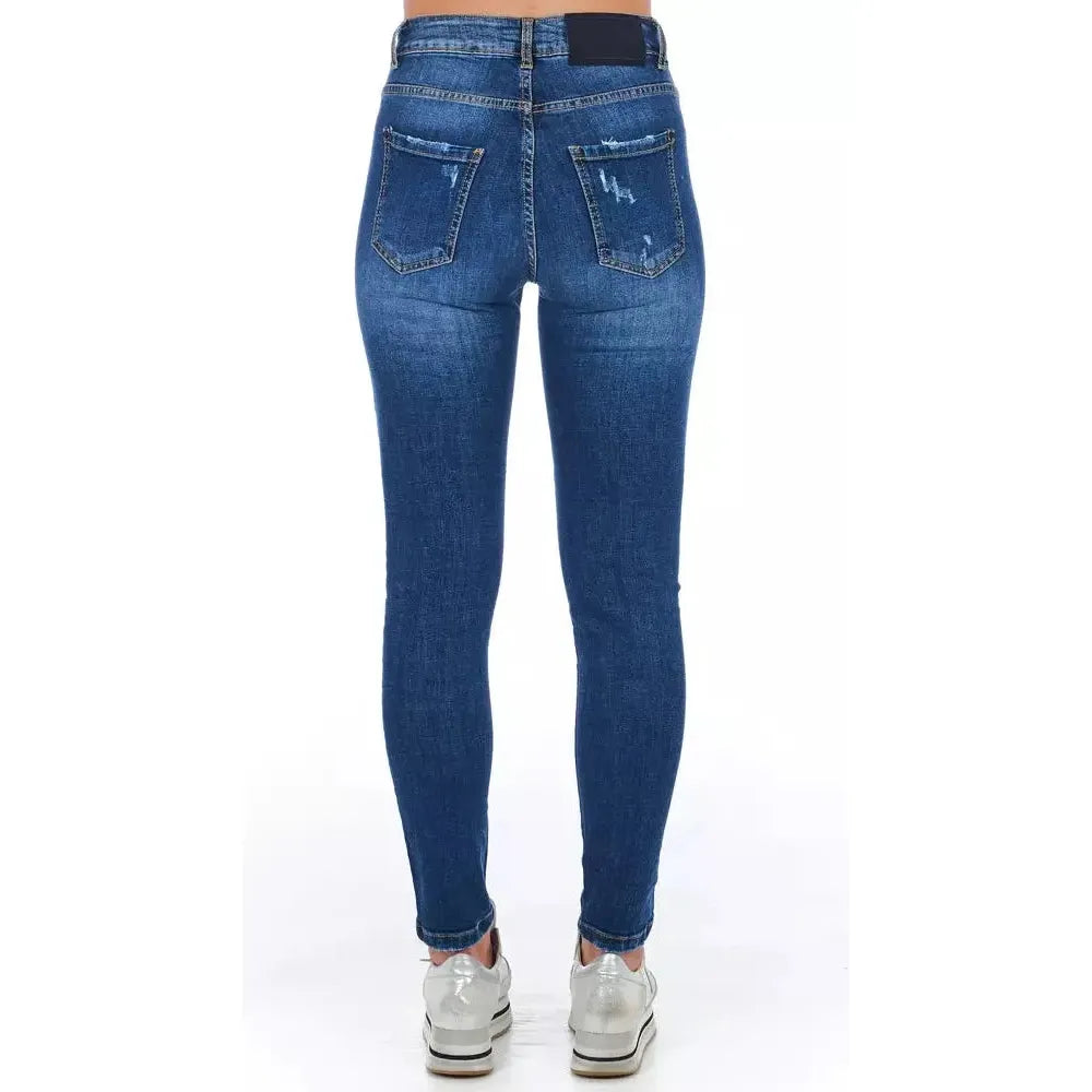 Frankie Morello Blue Other Fibres Jeans Denim
