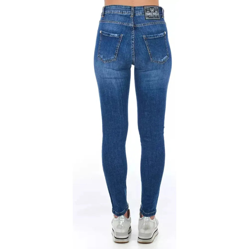 Frankie Morello Blue Other Fibres Jeans Denim