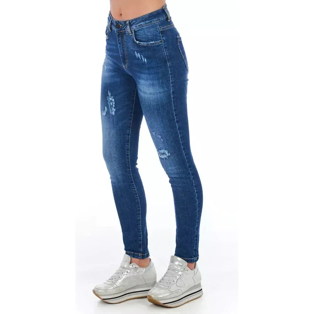 Frankie Morello Blue Other Fibres Jeans Denim