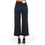 Frankie Morello Black Cotton Women Cropped Trouser FR-21691-IT40|S