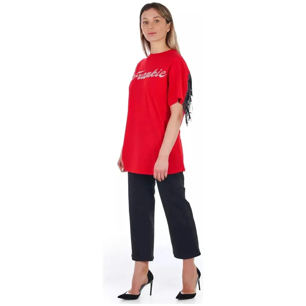 Frankie Morello Black Cotton Women Cropped Trouser FR-21691-IT40|S