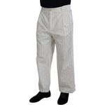 Dolce & Gabbana White Cotton Striped Formal Pants PAN73261 - 56