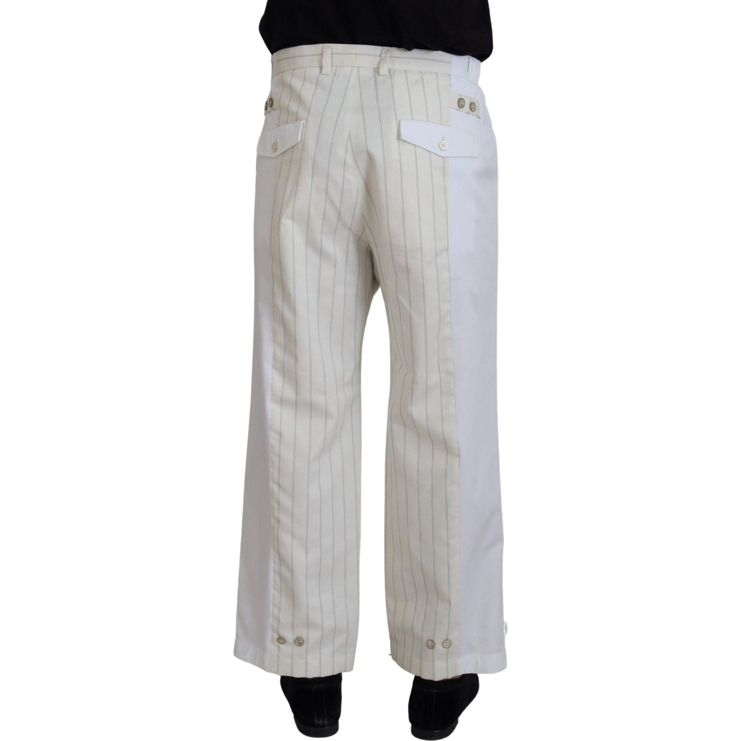 Dolce & Gabbana White Cotton Striped Formal Pants PAN73261 - 56