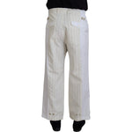 Dolce & Gabbana White Cotton Striped Formal Pants PAN73261 - 56