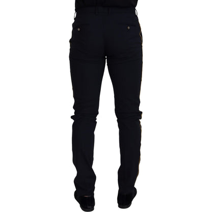 Dolce & Gabbana Black Wool Slim Formal Pants