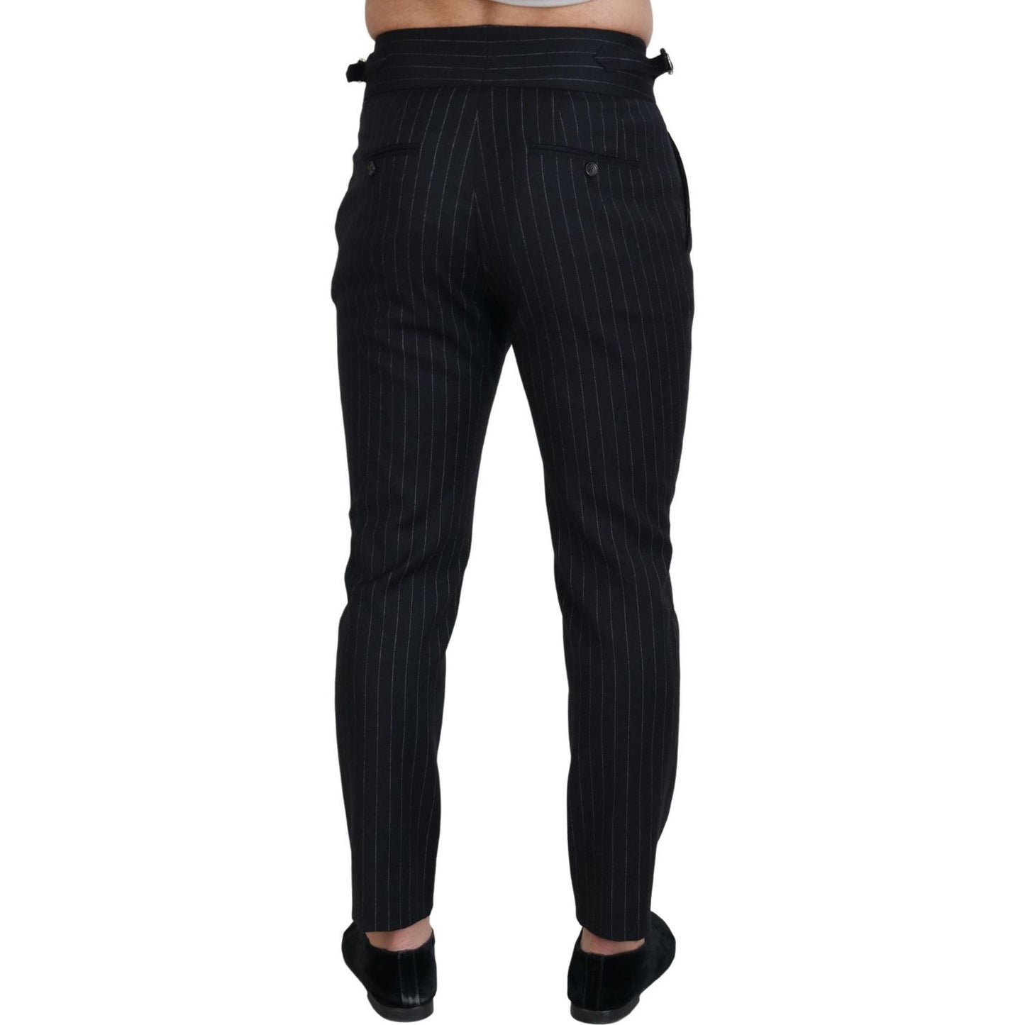 Dolce & Gabbana Black Wool Striped Chino Pants PAN74273 - 48