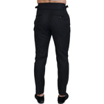 Dolce & Gabbana Black Wool Striped Chino Pants PAN74273 - 48