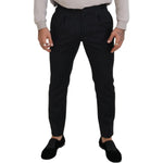 Dolce & Gabbana Black Wool Striped Chino Pants PAN74273 - 48