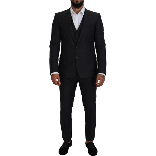 Dolce & Gabbana Gray MARTINI 3 Piece Slim Fit Suit