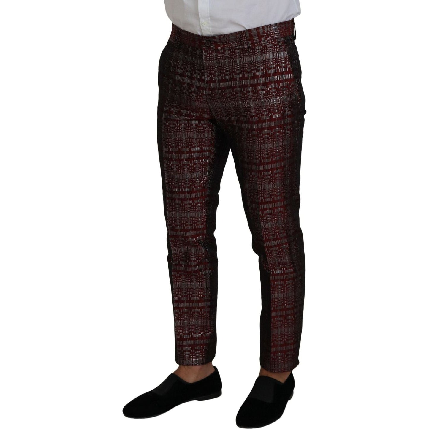 Dolce & Gabbana Bordeaux Silver GOLD Slim Fit Suit