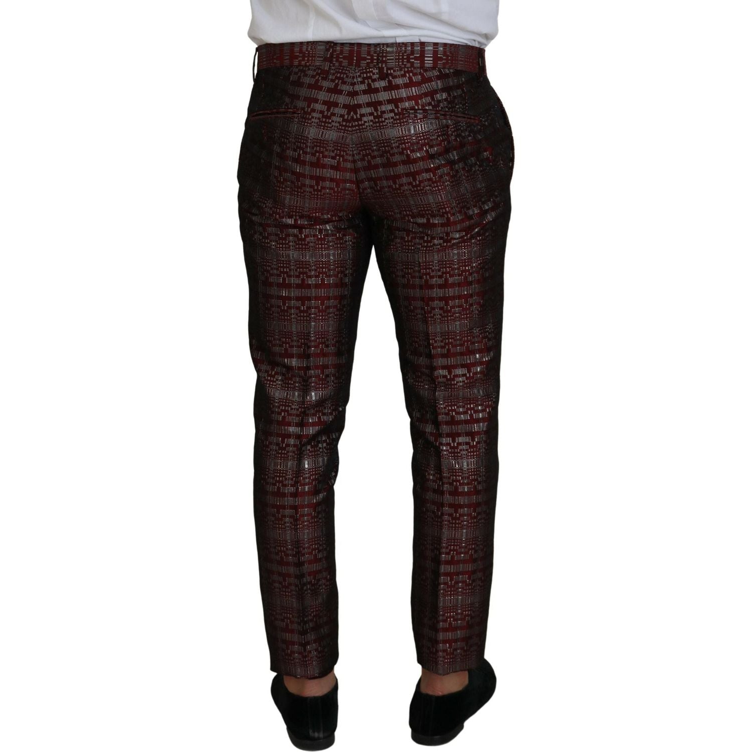 بدلة دولتشي آند غابانا بوردو فانتازي سليم فيت من قطعتين