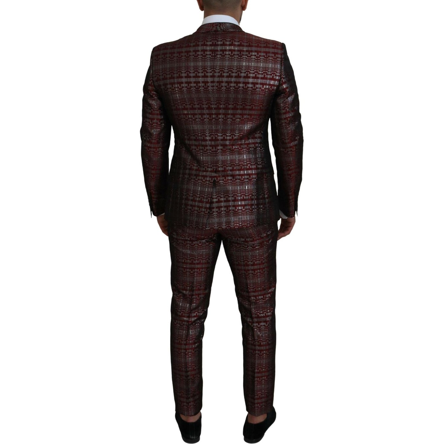 Dolce & Gabbana Bordeaux Silver GOLD Slim Fit Suit