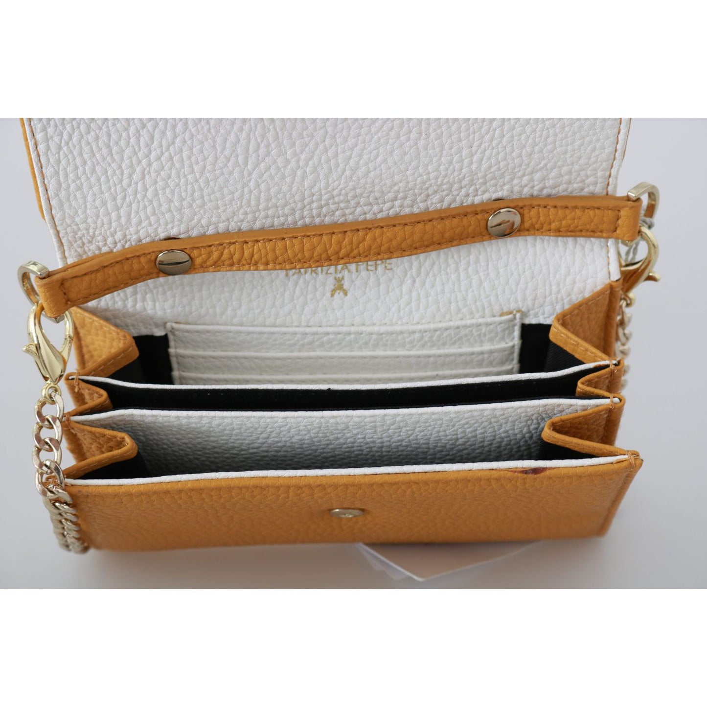 Patrizia Pepe Yellow Logo Leather Shoulder Strap Sling Bag