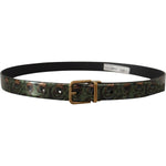 Dolce & Gabbana Multicolor Leather Vernice Pavone Bronze Metal Belt BEL8460- 90
