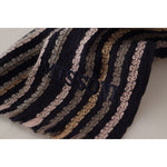 Missoni Multicolor Stripes Wool Knit Fringe Shawl Scarf