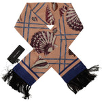 Dolce & Gabbana Multicolor Patterned Seashell DG Logo Shawl Fringe Scarf MS6201##