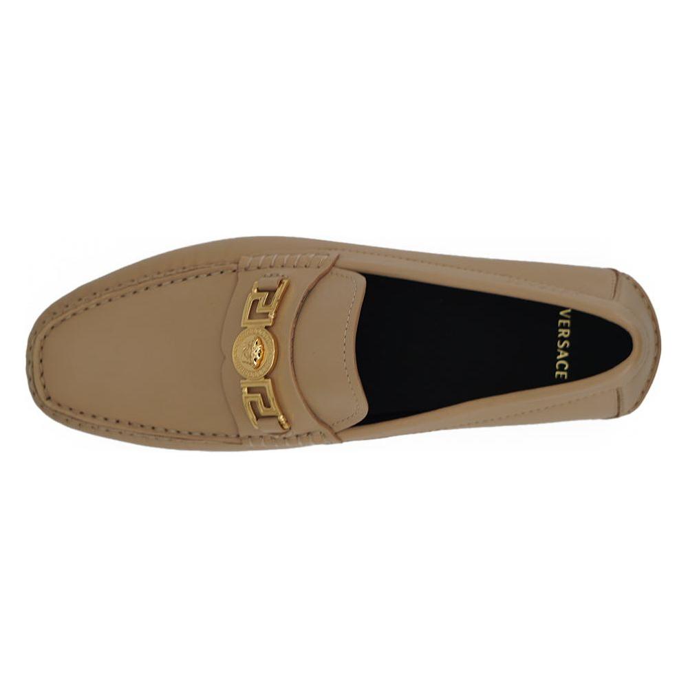 Versace Exquisite Medusa Gold-Tone Leather Loafers 8056204197888