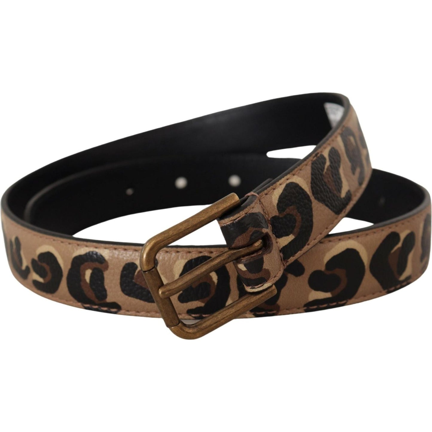 Dolce & Gabbana Brown Leopard Print Vintage Metal Waist Buckle Belt