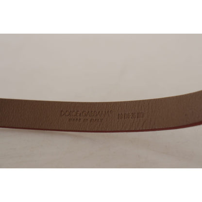 Dolce & Gabbana Brown Logo Engraved Metal Waist Buckle Belt