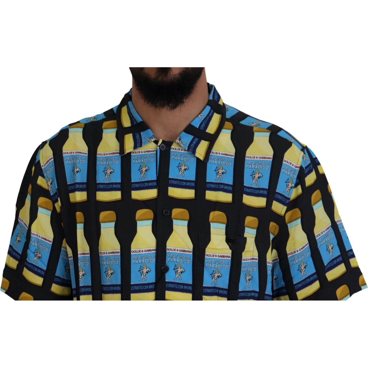 Dolce & Gabbana Multicolor Printed Viscose Casual Shirt TSH83573 - 37