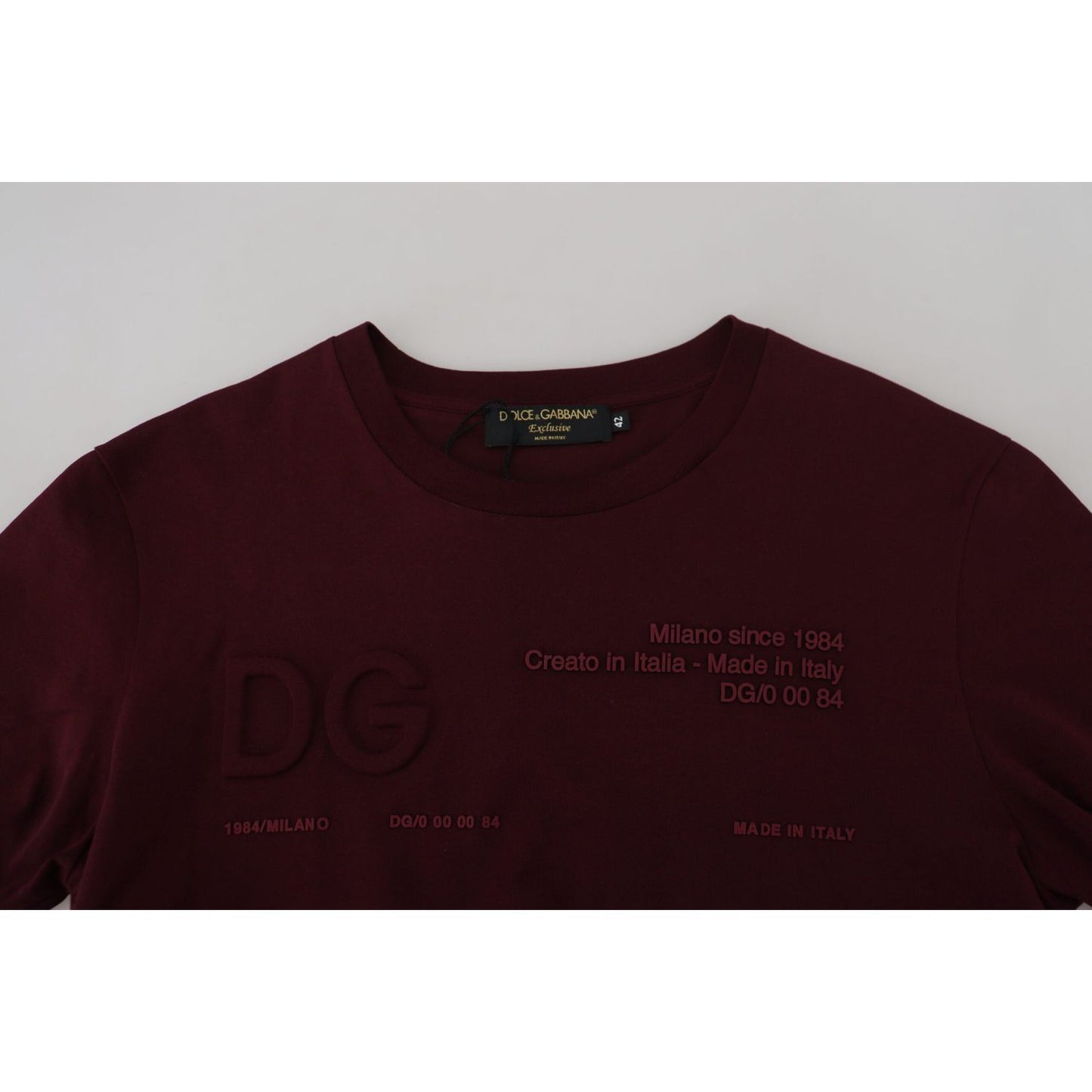 Dolce & Gabbana Maroon Printed Short Sleeves Men T-shirt TSH83682 - 42
