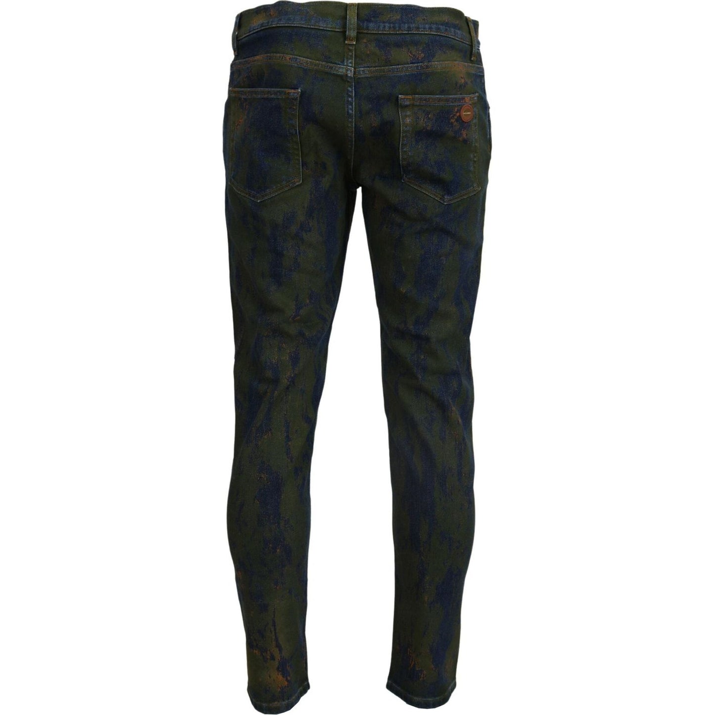 Dolce & Gabbana Blue Green Skinny Cotton Denim Jeans