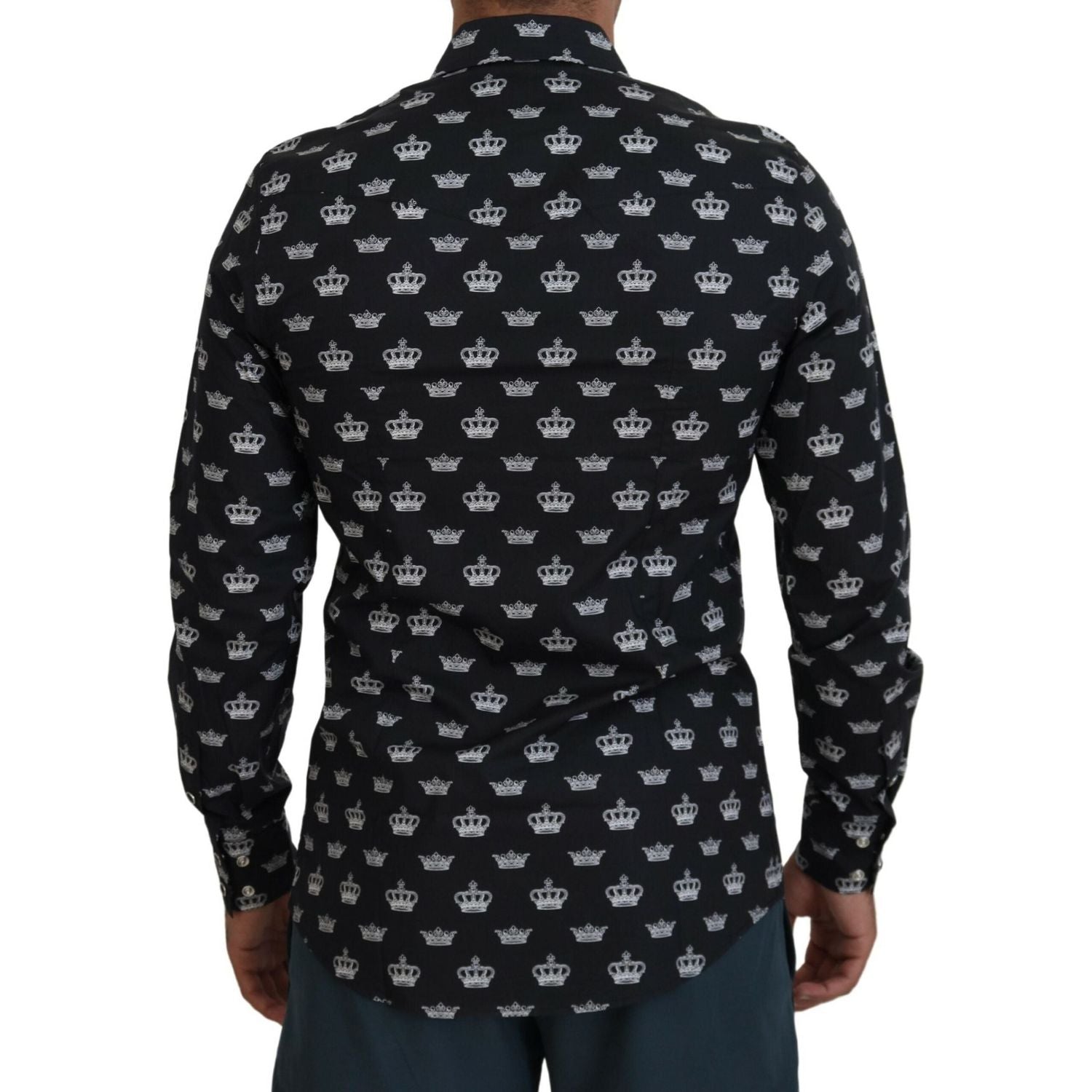 قميص رسمي أنيق بقصّة Slim Fit بطبعة تاج من Dolce &amp; Gabbana