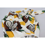 Dolce & Gabbana White Coconut Print Sheath Mini Silk Dress DR28729-44