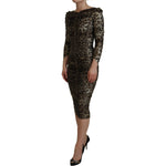 Dolce & Gabbana Multicolor Leopard Bodycon Sheath Midi Dress DR28900-38