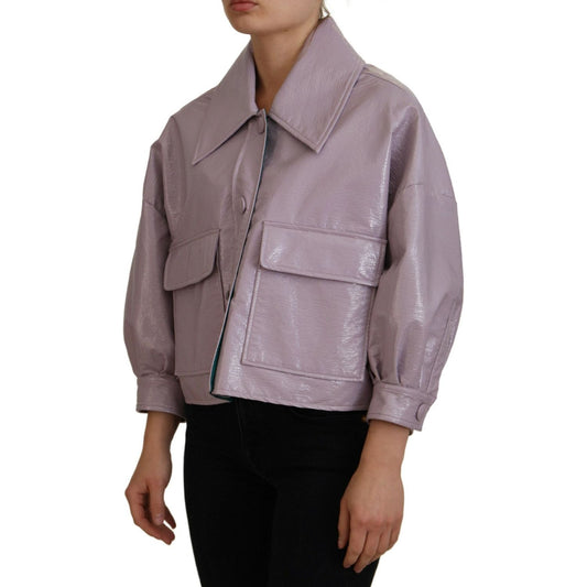Dolce & Gabbana Purple Cotton Button Down Cropped Jacket JKT3577- 40
