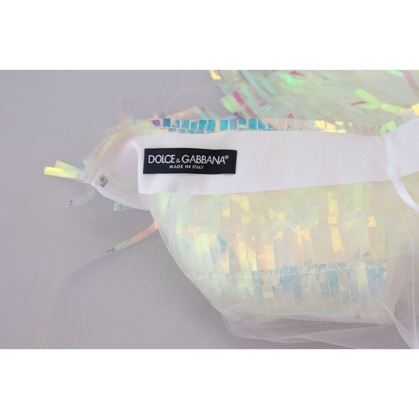 Dolce & Gabbana Multicolor Iridescent Fringed Tulle Skirt SKI1854 - 46