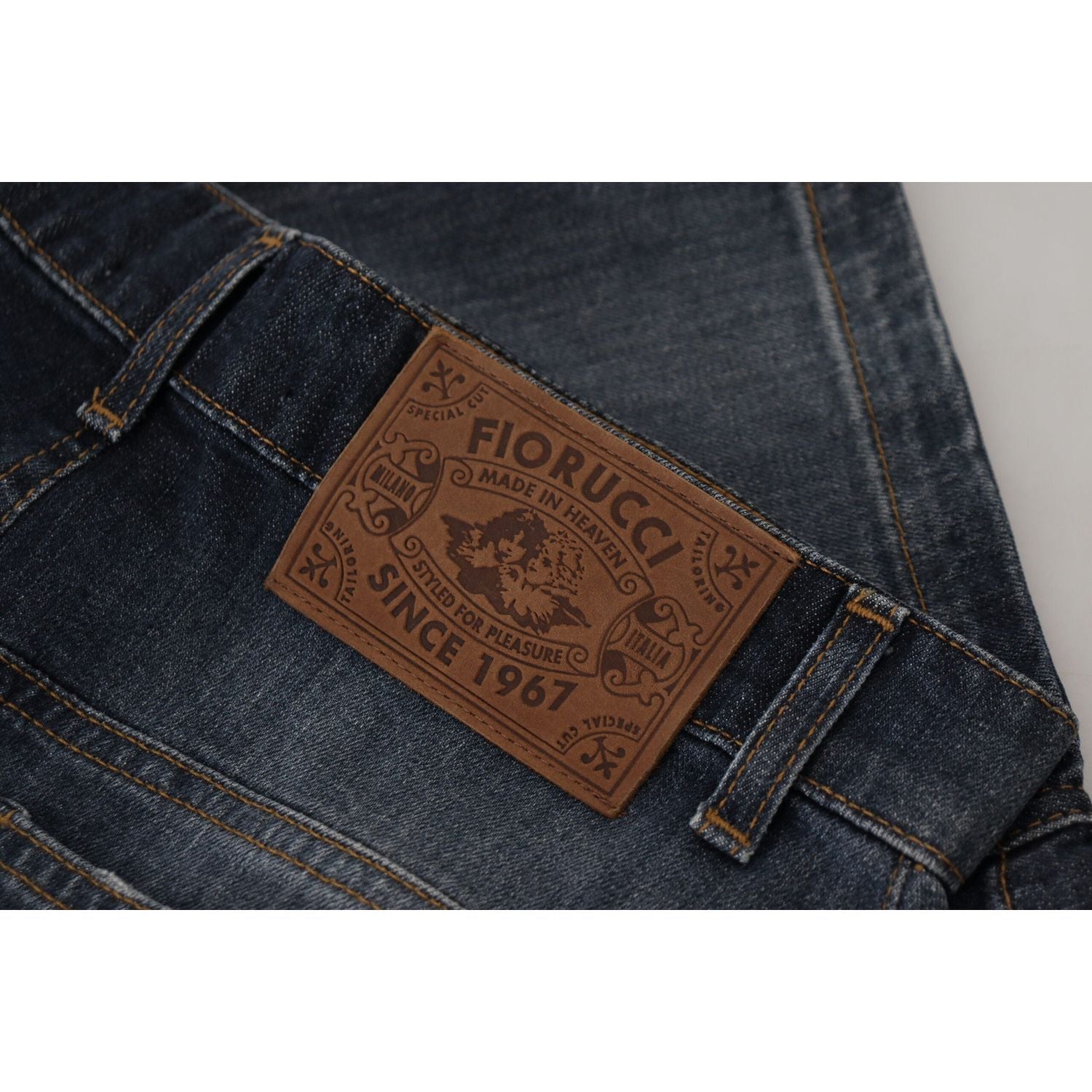 تنورة جينز فيوروتشي أنيقة بخصر متوسط باللون الأزرق الداكن